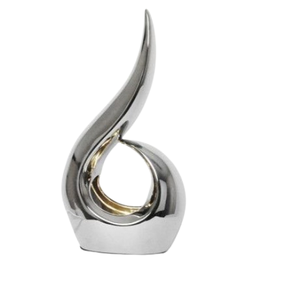 Sculpture en aluminium brillant poli, accessoires modernes, objets décoratifs, décoration intérieure, accessoires de bureau, objets de table - Product Image 4