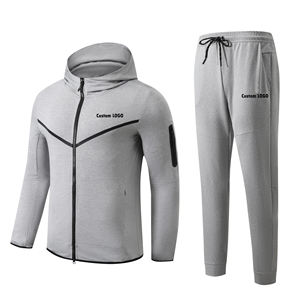 Survêtement en polyester pour homme avec veste zippée et pantalon de jogging, nouveau design pour un style élégant, idéal pour la salle de sport, le fitness et les occasions décontractées, respirant - Product Image 1