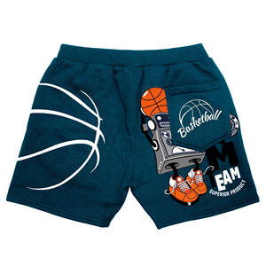 Short de style skate pour hommes, design personnalisé, marque privée, streetwear de rue haute avec motif imprimé solide, cordon de serrage à la taille - Product Image 2