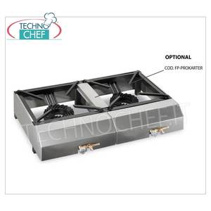 Cuisinière à gaz professionnelle de table, 1 brûleur, 7,5 kW, 400x570x170h - Product Image 2