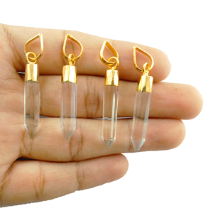 จี้คริสตัลควอตซ์ใสเคลือบอิเล็คโทรเพลทสีทองจี้อัญมณีจี้คริสตัลพรีเมี่ยมและเครื่องราง - Product Image 4