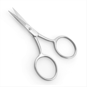 Ciseaux à cuticules incurvés de beauté Hongstars en acier inoxydable argenté avec logo, finition tranchante pour sourcils et cils - Product Image 2