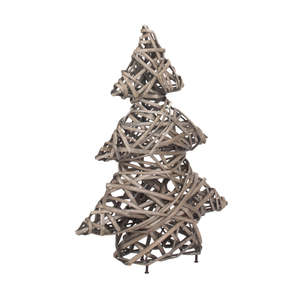 Décoration d'arbre de Noël rustique vintage en osier lavé antique 30x10x37cm - Product Image 3