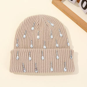 Gorro de Punto de Alta Calidad Estilo Hip Hop, Gorro de Invierno Cálido para Esquí, Gorro con Diseño de Pedrería y Logotipo Personalizado - Product Image 4