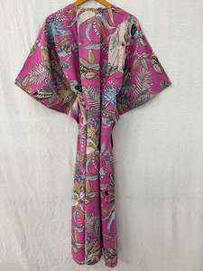 Ropa de mujer Kaftan de algodón Ropa cómoda Bloque de mano Estampado Caftan India Vestido Beach Cover Ups Summer Maxi Long & Short Top - Product Image 3