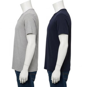Camiseta de manga corta con cuello redondo, camiseta básica informal suave y transpirable de algodón para hombres y mujeres, uso diario - Product Image 4