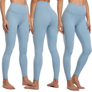 Wholesale Custom Lulu Leggings Solid High Plus Size <b>Women</b> Yoga Pants Breathable Spandex/Nylon Winter Seamless AND1 Made Pakistan - Product Image 5