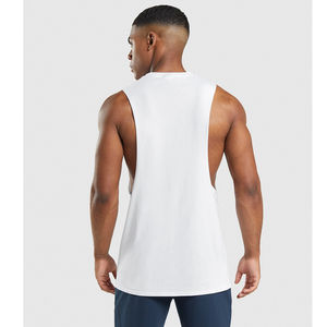 Vente en gros OEM Service débardeur 100% coton Singlet hommes vierge solide gilet hommes Fitness débardeur entraînement Gym chemise impression numérique - Product Image 2