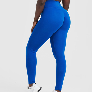 Women's High Waist Fitness Yoga <b>Leggings</b> Plus Size Solid Color Cotton/Bamboo Fiber Seamless From Pakistan - Product Image 2