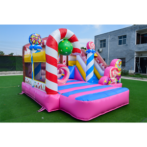 Nhà Bouncy Nhà Máy Bơm Hơi Bán Buôn Kẹo Công Chúa Màu Hồng Bouncy Lâu Đài Bơm Hơi Thư Bị Trả Lại Nhảy Nhà <span class=keywords><strong>Bouncer</strong></span> Với Trượt - Product Image 1