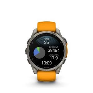 Garmin Fenix 8, 47 มม., AMOLED, กระจกแซฟไฟร์, ไทเทเนียม พร้อมสายสีสปาร์คออเรนจ์/กราไฟท์ - Product Image 3