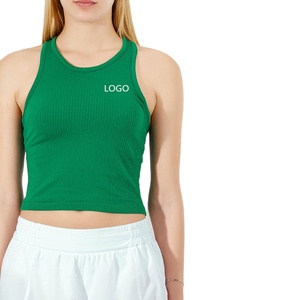 Wholesale Custom Logo Ribbed Women Fitness Gym Crop <b>Top</b> Tank Custom MADE Active Wear Sleeveless Workout Sexy Women's Tank <b>Tops</b> - Product Image 1