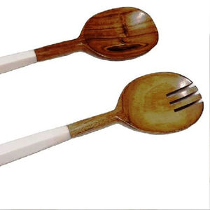 Ensemble de saladiers en acacia faits à la main, écologiques, lavables au lave-vaisselle, ustensiles de cuisine, fabriqués en Inde - Product Image 1