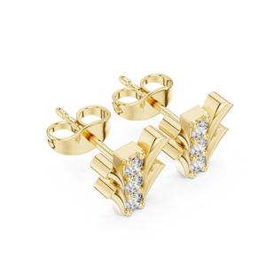 ต่างหูเพชรเลี้ยงในห้องปฏิบัติการสุดหรู สีเหลือง/ชมพู/ขาว ชุบทองคำขาว ดีไซน์ทันสมัย สวยสง่า เหมาะเป็นของขวัญสำหรับผู้หญิง ขายส่ง - Product Image 2