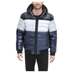 Men's High Quality Winter Puffer Down <b>Jacket</b> New Trendy Fashion with Stand Collar Front Logo Made in Pakistan - Product Image 1