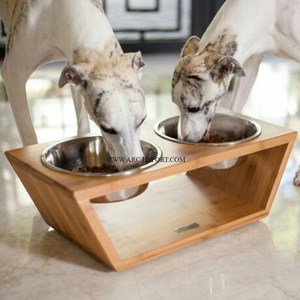 Set Of 2 Metallic Feeding Dog Bowls Premium Quality Round Shape Garden Decorative Unique Dog Water and Food Bowl For Supplies - Product Image 6