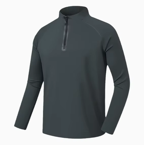 Fit Half-Zip Top Manches Longues Séchage Rapide Thermique Hiver Fitness Running Blanc - Product Image 1