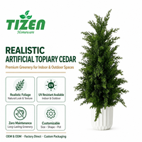 Arbre topiaire artificiel en cèdre de 60 cm en pot, plantes artificielles en PE, résistant aux UV, pour l'intérieur, l'extérieur, le jardin, le balcon