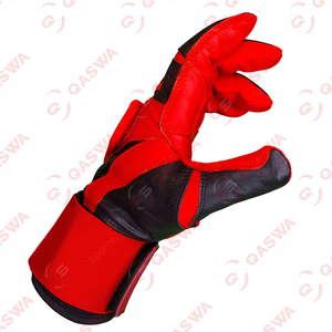 Gants de frappeur de baseball rouge et noir de meilleure qualité Gants de baseball et softball en cuir véritable pour jeunes adultes - Product Image 3
