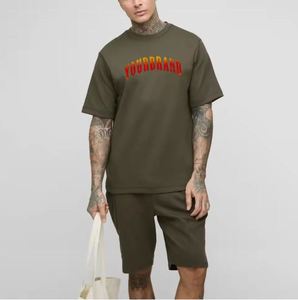 Ensemble deux pièces décontracté d'été de haute qualité pour hommes polo ample et respirant motif uni short de costume gaufré à manches courtes - Product Image 4