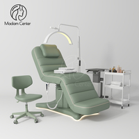 Table de Soin Électrique Pliante Madamcenter en Similicuir pour Salon de Beauté, Traitement Facial, 3/4 Moteurs Électriques Silencieux, Hauteur Réglable, Design Moderne