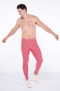 Concevez votre propre 100% Polyester tissu extensible hommes rouge et blanc rayé Legging course Compression Gym Yoga pantalon - Product Image 6