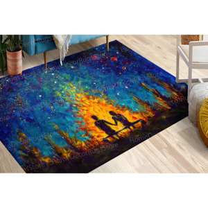 Abstract Couple Printed <b>Rug</b>: Modern, Luxury, Non Slip,Nonwoven Thin <b>Rug</b> - Product Image 1