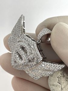 Pendentif Moissanite véritable 4 carats en plaqué or jaune 14 carats avec lettre de disque Breloques en diamant personnalisables pour les fêtes - Product Image 2