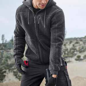 <b>Mens</b> Winter <b>Sherpa</b> Fleece Hoodie <b>Jacket</b> Thick Warm Zip Up Outerwear Soft Plush Fleece Coat with Hood for Cold Weather - Product Image 6