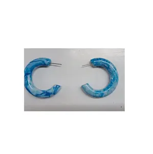 Pendientes colgantes circulares con incrustaciones de resina clásica de alta calidad con piedra principal de perla para Bodas de compromiso de aniversario - Product Image 2