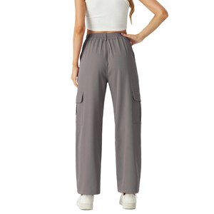 Pantalon cargo baggy en coton de qualité supérieure Streetwear à six poches pour femmes Pantalon confortable à taille haute personnalisé - Product Image 6