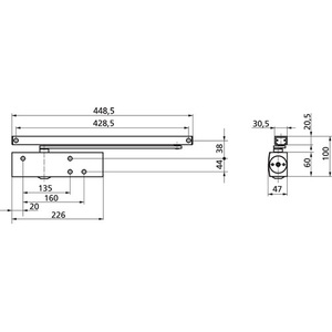 GEZE TS 3000 V Standard Mounting Hinge Silver EN 1-4 for <b>Blinds</b> Shades & Shutters - Product Image 4