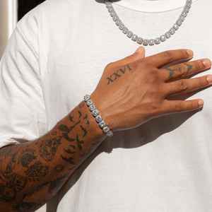 Luxurious White Gold Hip Hop Moissanite Cluster Diamond Tennis Bracelet Fashionable Vintage Style for Party or <b>Wedding</b> Gift - Product Image 3