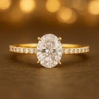 Bague de fiançailles solitaire personnalisable en or 14 carats avec diamant ovale de 1 carat CVD cultivé en laboratoire, couleur E, clarté VVS2, certifié IGI