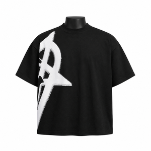 Camiseta Personalizada con Estampado Abstracto, Estilo Vintage, Algodón Lavado, Ropa Urbana, Hip Hop, Fabricante OEM ODM - Product Image 1