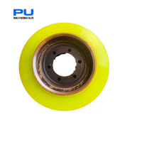 Roue motrice de chariot élévateur Thang Vi en polyuréthane écologique résistant à l'usure avec roulement à billes et jante en acier, garantie 1 an, haute capacité de charge