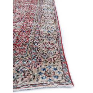 Tapis en laine vintage 9x12 noué à la main, motif médaillon rouge-orange, patchwork puzzle rectangulaire pour couloir et entrée de maison - Tapis Pae-2015 - Product Image 4