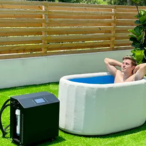 Có thể gập lại Inflatable người lớn lạnh ngâm bồn tắm xách tay PVC Ice Bath Bucket Ice Bath Máy làm lạnh