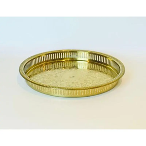 Brass <b>Tray</b> for Dessert and <b>Snacks</b> Serving <b>Tray</b> With round shape for Kitchenware Use simple design - Product Image 6