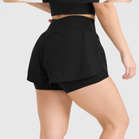 Shorts Femme Grande Taille Taille Mi-Haute Uni Brodé Respirant Écologique Séchage Rapide Imperméable en Toile Lavable avec Taille Élastique