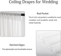 Tissu drapé de draperie de rideau de plafonds blancs pour le mariage