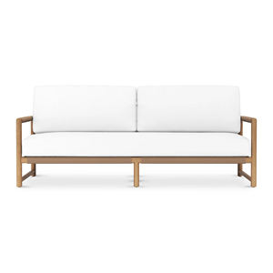 Canapé trois places d'extérieur moderne Combinaison de corde et coussin en bois de teck-Malia - Product Image 6
