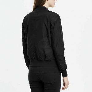 Chaqueta Bomber Clásica Negra para Mujer, con Cierre, Estilo Casual, Urbana, con Logotipo Personalizado, Resistente al Viento, Transpirable, Térmica, 100% Cálida - Product Image 2