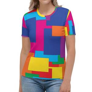 Camisetas sublimadas al por mayor para mujer con diseños de moda tela de poliéster duradera y estampado personalizado colorido - Product Image 6