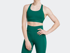 Sujetador Deportivo Verde con Espalda Cruzada para Mujer, con Espalda de Malla, Hecho en Pakistán, Sujetador Deportivo con Espalda Cruzada Color Verde Azulado, Elegante, Servicios OEM - Product Image 3