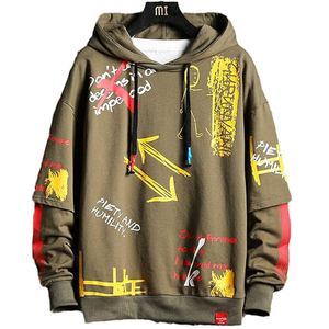 Sweat-shirts à capuche pour hommes en molleton épais 100 % coton, coupe classique, nouveau modèle décontracté, imprimé, motif uni, séchage rapide, respirant pour l'hiver - Product Image 2