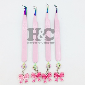 Pinzas Personalizadas con Logotipo de Visón, Pinzas de Acero Inoxidable para Extensión de Pestañas, Pinzas Profesionales con Diseño de Corazón de Múltiples Puntas - Product Image 1