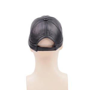 Black Base Ball Docker ajustable pescador hombres Unisex gorros piel de oveja cuero gorras de béisbol sombreros fabricación - Product Image 5