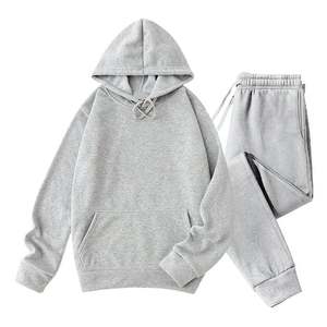 Sudadera de 2 piezas con estampado de invierno para mujer, sudadera con cremallera y pantalones de chándal, Material de lana pesada - Product Image 1