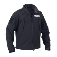 Veste coupe-vent matelassée pour homme, style garde de sécurité, avec patchs personnalisés, longue, imperméable, épaisse, en toile, col montant, fermeture frontale